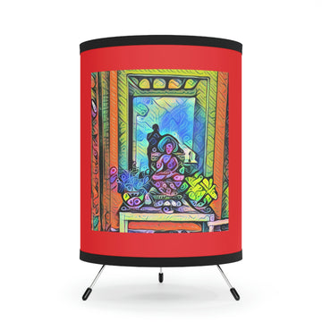 A BUDDHA & A MEZUZAH Tripod Lamp with High-Res Printed Shade, US\CA plug