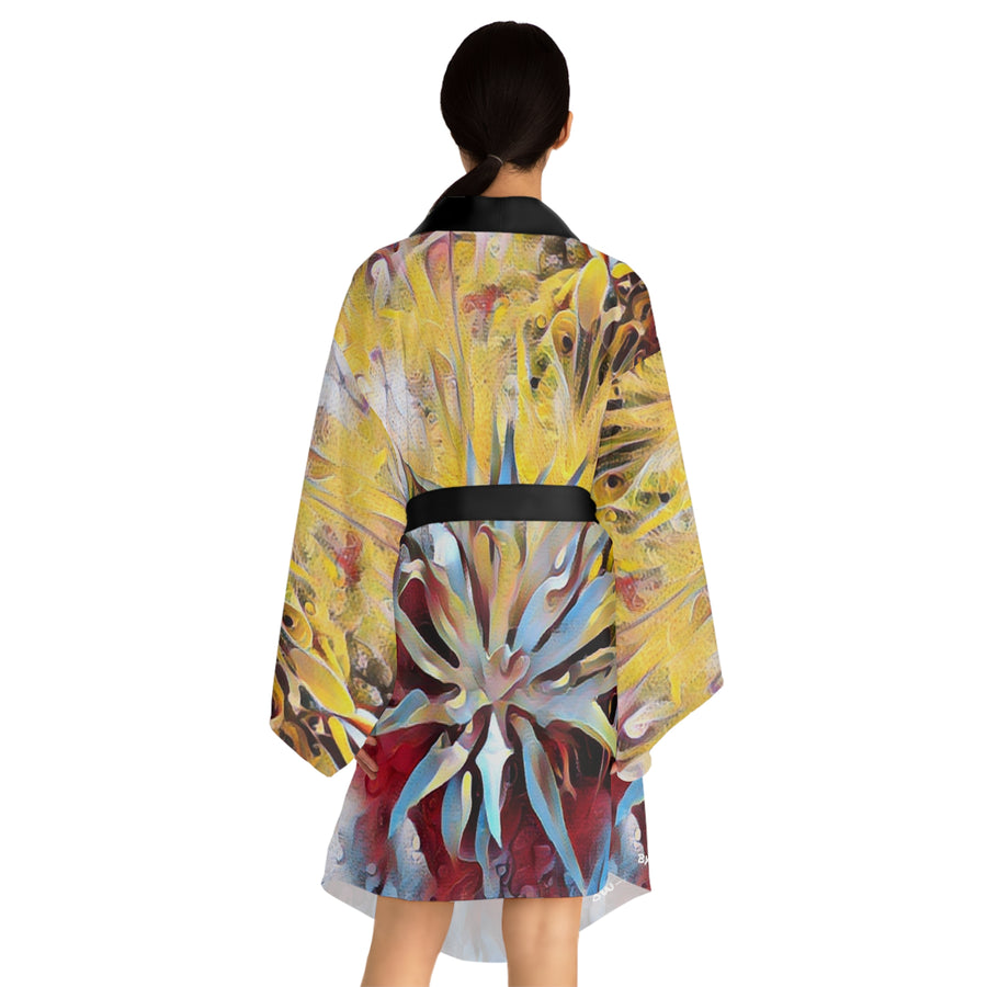 Long Sleeve Kimono Robe (AOP) /Thirsty Succulent