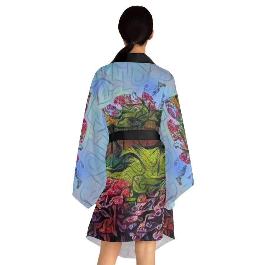Long Sleeve Kimono Robe (AOP) / Tropical & Wild