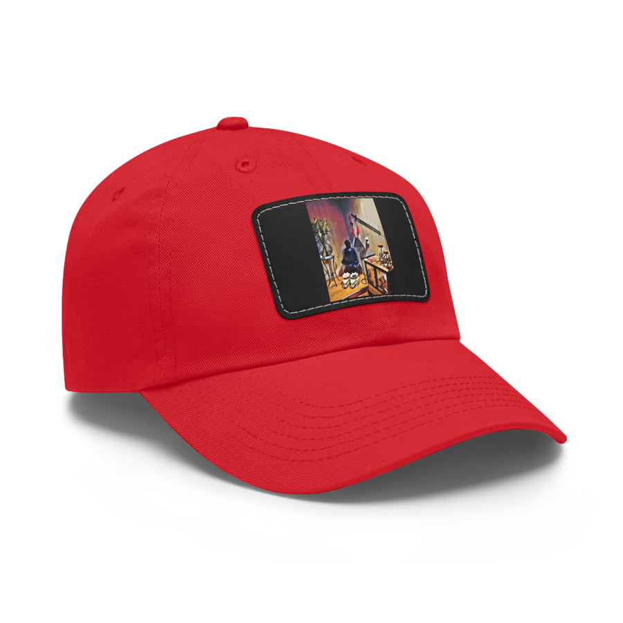 Dad Hat with Leather Patch (Rectangle)