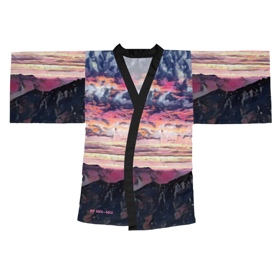 Long Sleeve Kimono Robe (AOP) / Cloudy Clouds