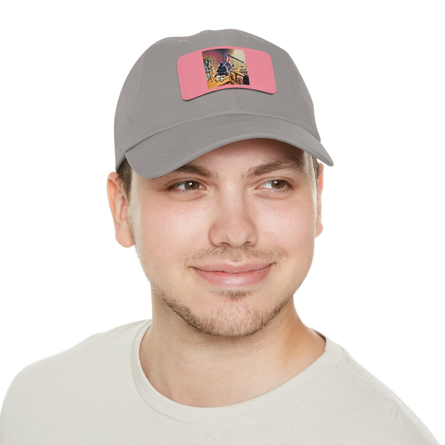 Dad Hat with Leather Patch (Rectangle)