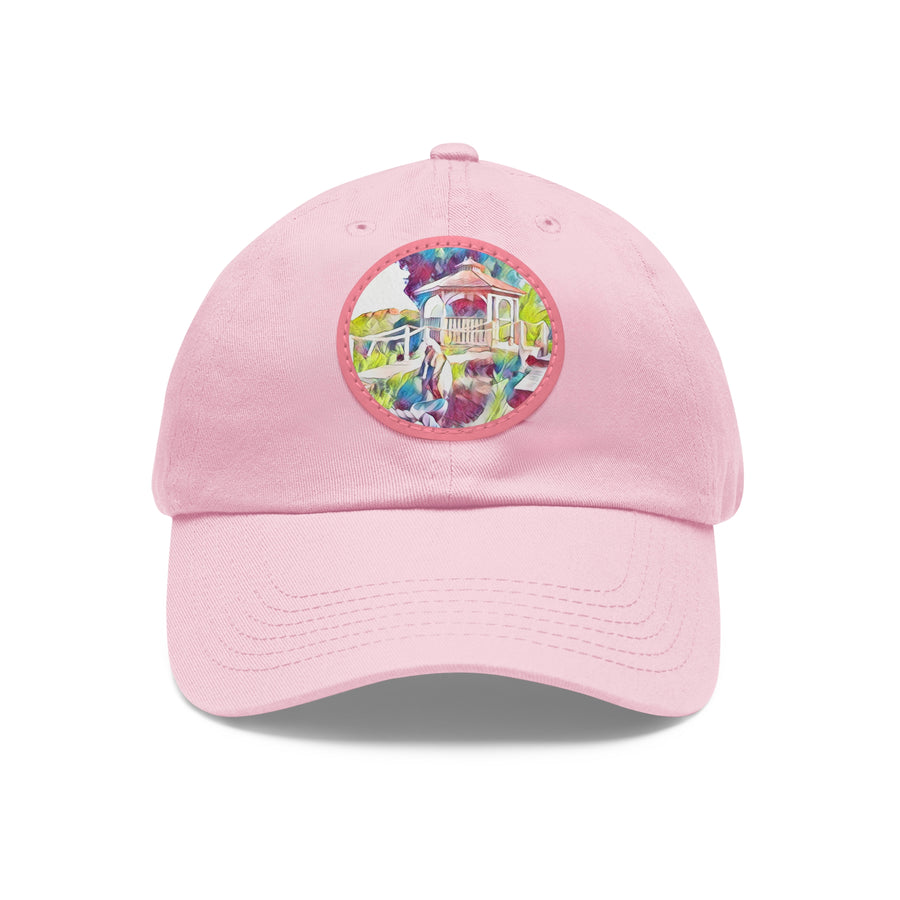 Dad Hat with Leather Patch (Round)