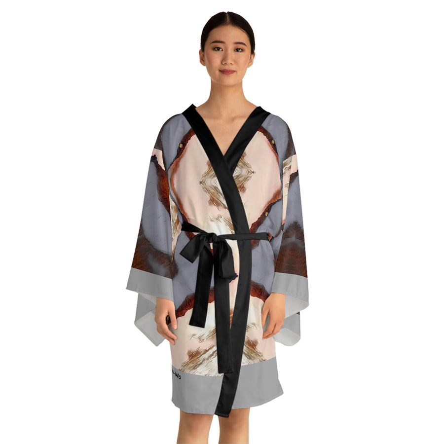 Long Sleeve Kimono Robe (AOP) / Sunset by the Sea