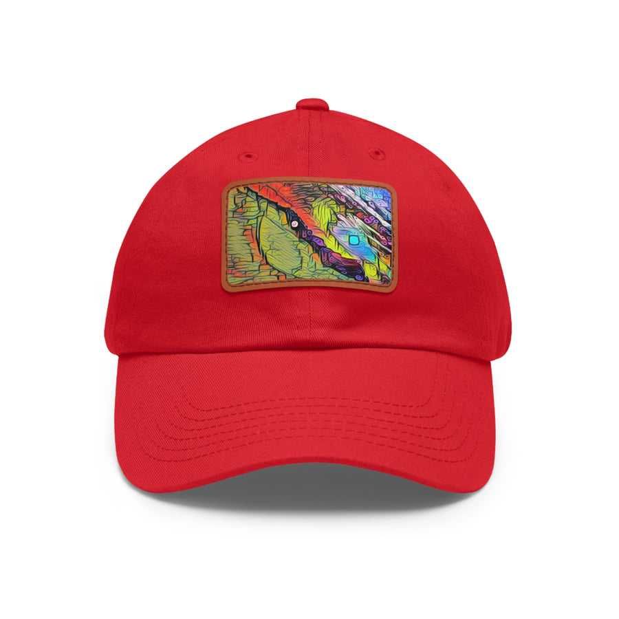 Dad Hat with Leather Patch (Rectangle)