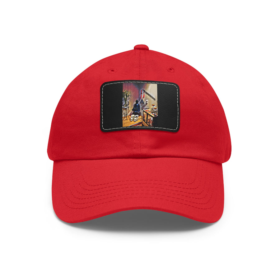 Dad Hat with Leather Patch (Rectangle)