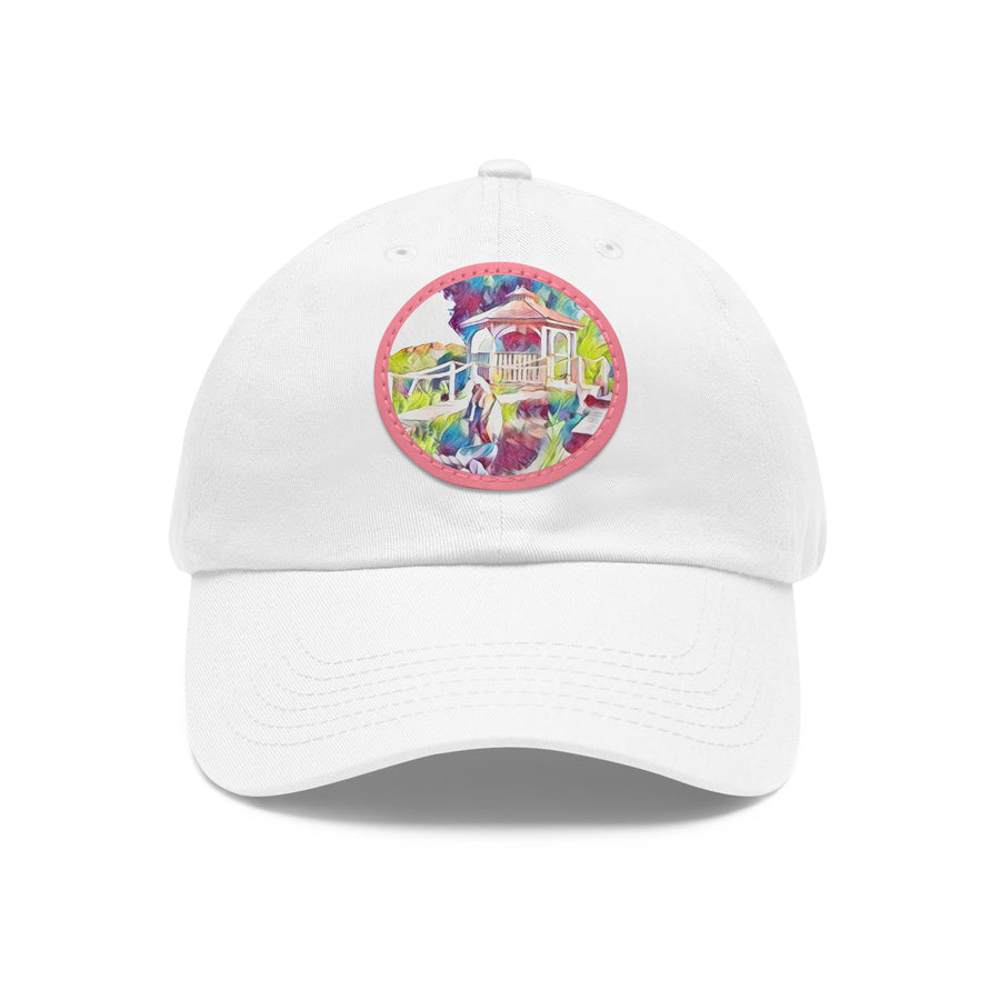 Dad Hat with Leather Patch (Round)