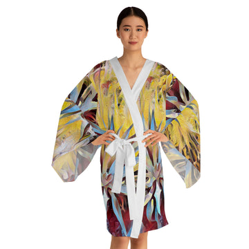Long Sleeve Kimono Robe (AOP) /Thirsty Succulent
