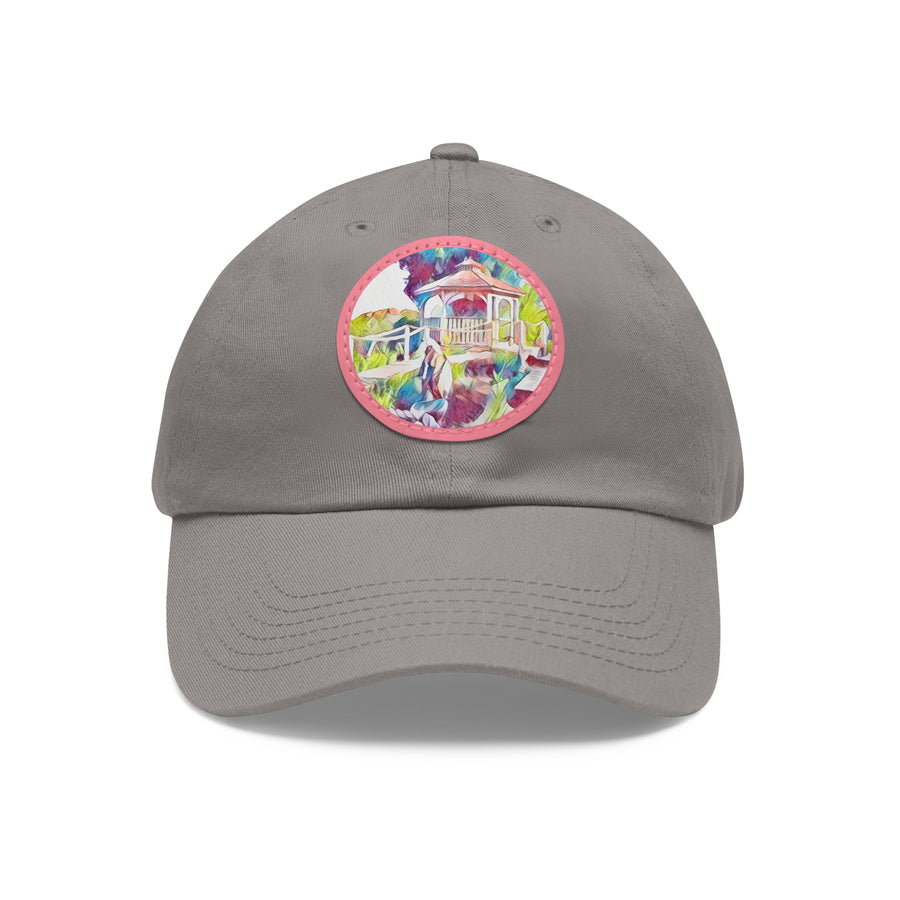 Dad Hat with Leather Patch (Round)