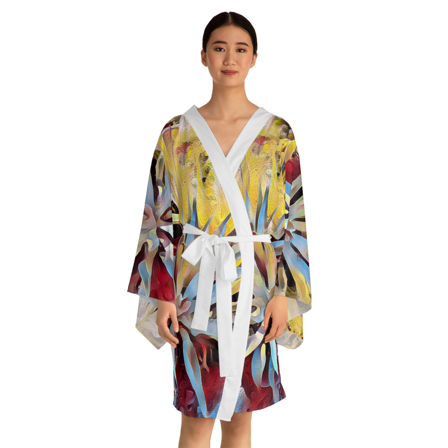 Long Sleeve Kimono Robe (AOP) /Thirsty Succulent