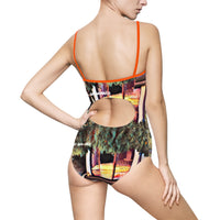 Women's One-piece Swimsuit (AOP) / Reflections on my Window