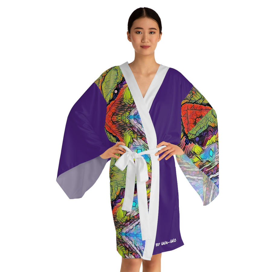 Long Sleeve Kimono Robe (AOP) / Sunset by the Sea