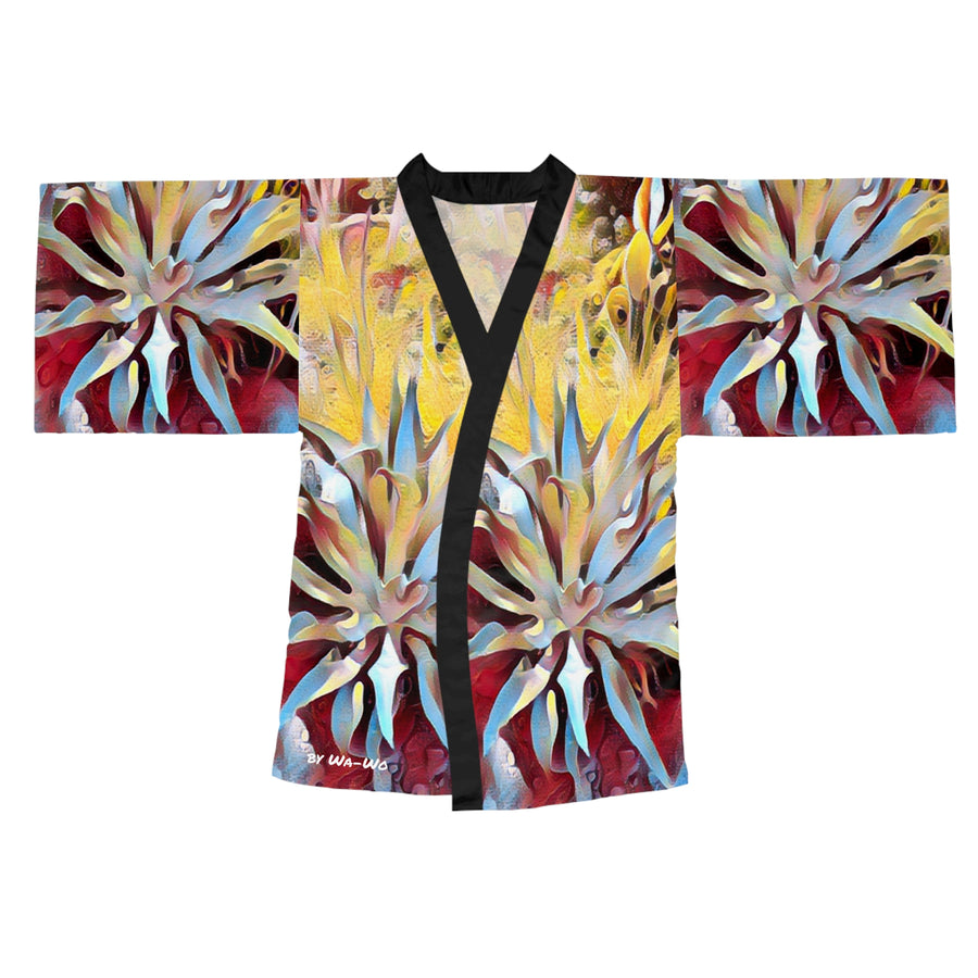 Long Sleeve Kimono Robe (AOP) /Thirsty Succulent