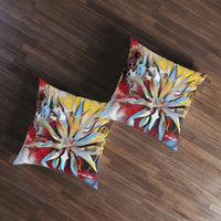 THIRSTY SUCCULENT Tufted Floor Pillow, Square